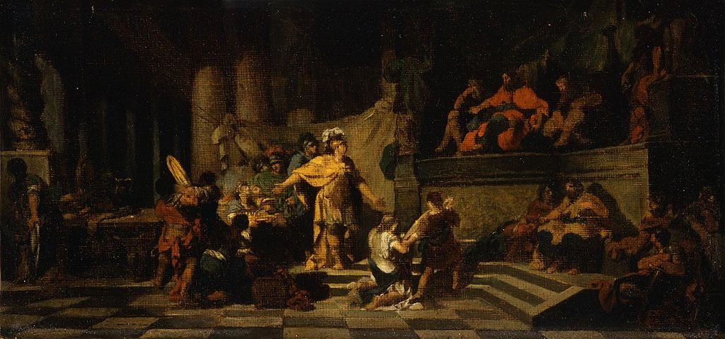 Enea offre regali al re Latino e gli chiede la mano di sua figlia - Los Angeles Museum of Arts